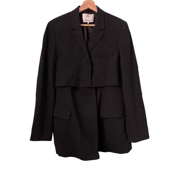 3.1 Phillip Lim black Tiered Twill Black Blazer Jacket in Size 8 - Picture 7 of 16